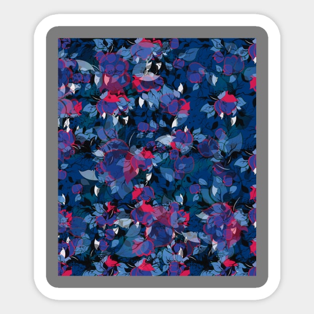 abstract floral Sticker by uniqued